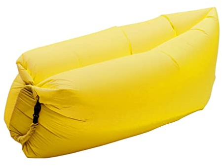 TURIM Aufblasbares Sofa Luft Sofa Air Lounger mit Portable Paket Air Bett tragbares Lazy Lounger für Camping, Beach, Park, Strand gelb