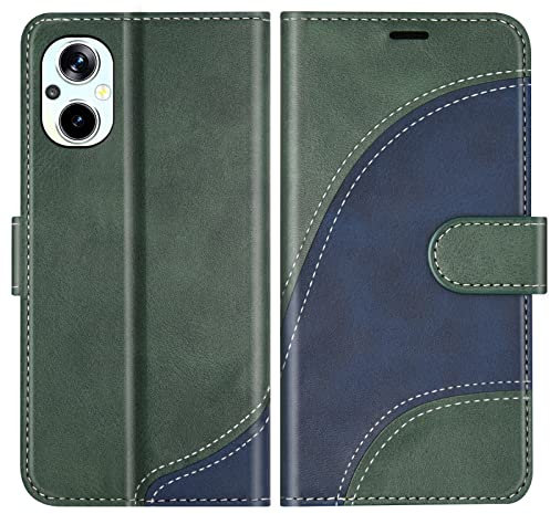 BoxTii Coque pour Oppo Reno 8 Lite 5G / Oppo Reno 7 Lite 5G / Oppo A96 5G, Portefeuille Etui en Cuir PU, Magnétique Protection Housse Coque pour Oppo Reno 8 Lite 5G / Oppo A96 5G, Vert