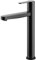 KEUCO IXMO Flat Einhebel-Waschtischmischer 210, ohne Zugstangen-Ablaufgarnitur, Ausladung 159mm, 59510373100, Farbe: Schwarz-Matt