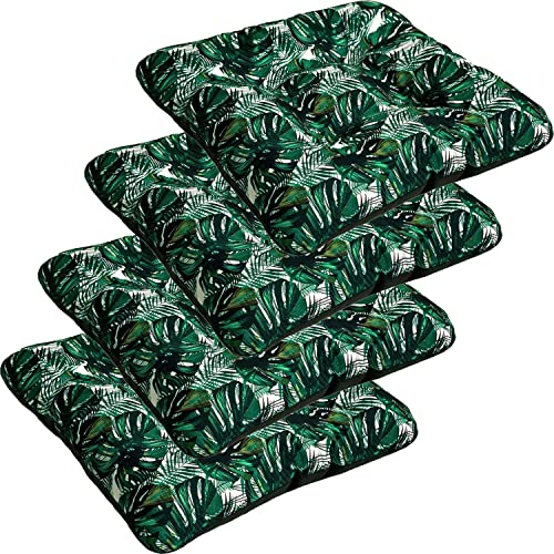 SuperKissen24. Stuhlkissen Sitzkissen für stühle - 4er Set 45x45 cm - Outdoor und Indoor - Exotic