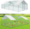 Cecaylie 3x8x2m Hühnerstall Freilaufgehege mit Schloss und Tür, Tiergehege Metall 24 m² Hühnerhaus Freigehege Outdoor Geflügelstall, für Hühnerkäfig Kleintiere