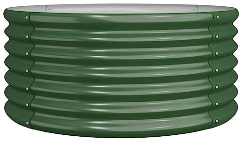 Annlera 80x36 cm Jardinières Pot De Fleur Design Jardinière Jardin Acier Exterieur Bac A Fleurs Exterieur Grande Taille Jardinière sur Pied Potager sur Pied Planter Vert