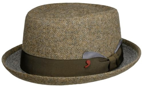 Alfonso D’Este Melverton Pork Pie Wollhut Wollfilzhut Pork-Pie-Hut Herren - Made in Italy mit Futter, Ripsband Winter Herbst-Winter