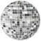 YUANBAO Disco Ball Round Rug, Round Bath Mat, Non-Slip Gaming Chair Mats for Bedroom, Living Room, Bathroom (60 cm, Grey)