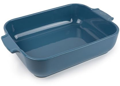 PEUGEOT – Plato de horno de cerámica rectangular – 32 cm x 21,7 cm x 7,2 cm – Capacidad: 2,7 L – 10 años – Fabricación francesa – Color Light Blue