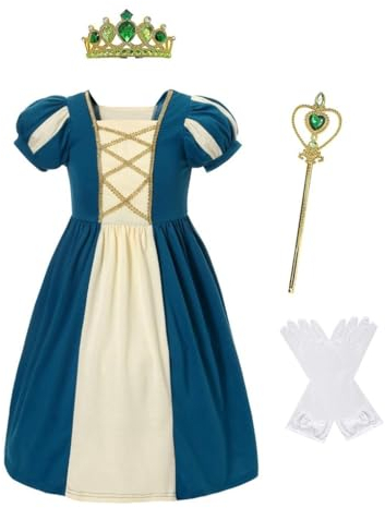 Lito Angels Prinzessin Merida Kleid Kostüm Verkleidung mit Zubehör für Kinder Mädchen Größe 7-8 Jahre 128 (Tag-Nummer 130)