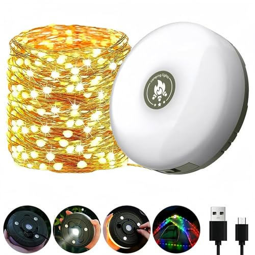 Fay Bless Tragbare Taschenlampen mit Lichterkette, wiederaufladbare LED-Lichterkette, 90 cm, mehrfarbig