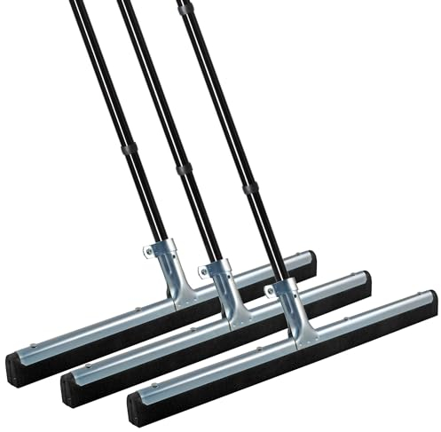 Novaliv 3X Badabzieher mit Stiel 60 cm Dusche Metall Badabzieher Dusche Metall XXL breit Fliesen Wasser Abzieher Schieber für Boden Wasserabzieher Terasse Boden mit Stiel Abzieher Fenster Profi