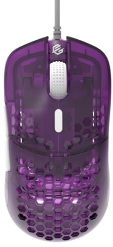 Gwolves Hati HTM Ultra Lightweight Honeycomb Design Wired Gaming Mouse 3389 Sensor - PTFE Skates - 6 Buttons - Only 58G(Violet)