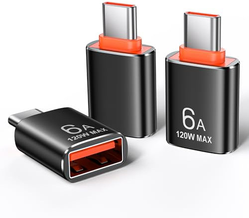 SEUMOO USB C to USB Adaptor 3PCS Type C Male to USB A 3.1 Female OTG Converter with 10Gbps Data Transfer USB C Camera Adapter 120W/6A Fast Charge for iPhone 16 Pro iPad iMac MacBook Dell XPS