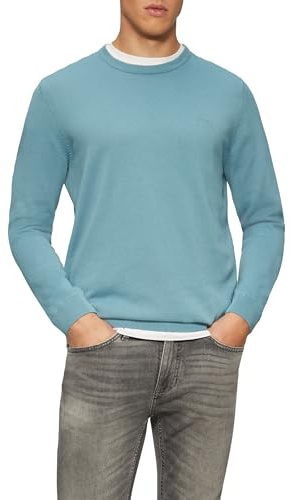 s.Oliver Herren Strickpullover – Regular Fit, Logo-Stickerei, Langarm