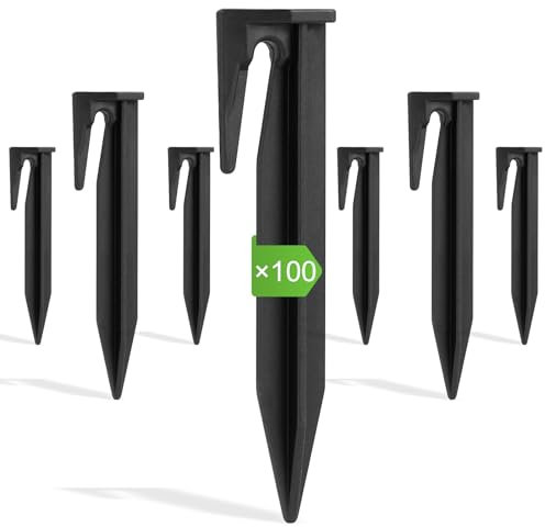 OFFCUP Cortacésped Clavos, 100pcs Piquetas Cortacesped, Robot Cortacésped Cable Clavijas de Fijación, Compatible con Gardena, Husqvarna, Worx, Bosch, AL-KO, Robomow, McCulloch Stiga, Wolf Garten