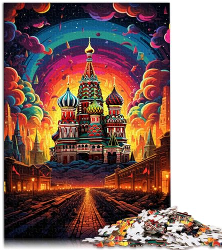 1000-teiliges Puzzle, Rotes Quadrat Russlands, Holzpuzzle für Erwachsene und Familien, tolle Geschenke für Weihnachten, Größe: 50 x 75 cm