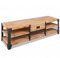 Iiaky TV-Lowboard Akazienholz Massiv 140 x 40 x 45 cm Fernseher Unterschrank Kommode Flach