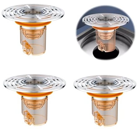 3 Pièces Bouchon Evier Cuisine Attrape Cheveux Douche Acier Inoxydable de Longueur Réglable,Adaptés Aux Siphons de Sol de 27 à 58 mm,Filtre Evier Cuisine pour Cuisines,Salles de Bains,Balcons