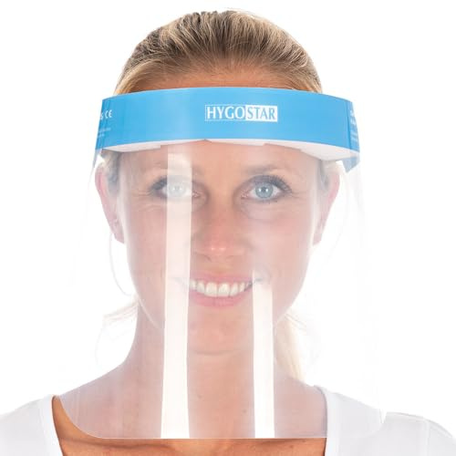 FRANZ MENSCH 25 Stück Hygostar Schutzvisier, 3S | PET, Packung, transparent, Einheitsgröße, H: 22,5 cm, B: 35 cm, Tiefe: 3,5 cm, Schutzvisier, Gesichtsschutz, Augenschutz