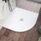 Piatto Doccia 80x80 cm Semicircolare Marmoresina Bianco Effetto Pietra Ultraslim Antiscivolo