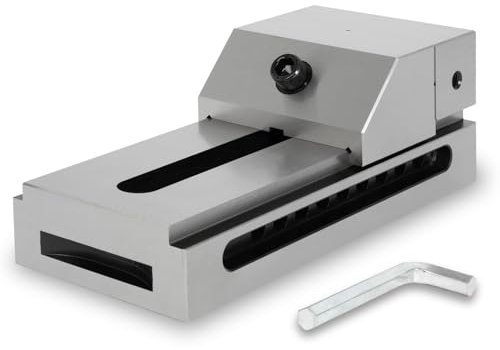 EBERTH Präzisions-Niederzugschraubstock, Backenbreite 125mm, maximale Spannkraft 160mm, Backenhöhe 50mm, aus robustem Stahl, professionell, für diverse Arbeiten, Werkstattschraubstock