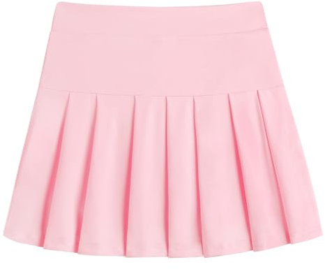 Arshiner Gonna da Tennis per Ragazze Sportiva Gonna Bambini Rosa a Pieghe con Vita Alta Gonna-Pantaloncino con Tasche Casual da Cheerleader 140/10-11 Anni