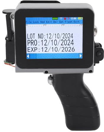 FTVOGUE Mini -Inkjet -Drucker, Handheld Tragbarer Gen -Gun, 4,3 Zoll Touchscreen für QR -Code, Barcode