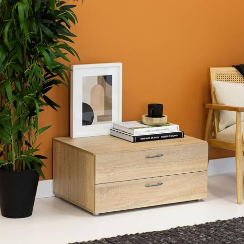 Dmora - Kommode Limerick, Mehrzweckkommode, Schlafzimmerkommode, Schrank mit Schubladen, 74x52 h35 cm, Eiche