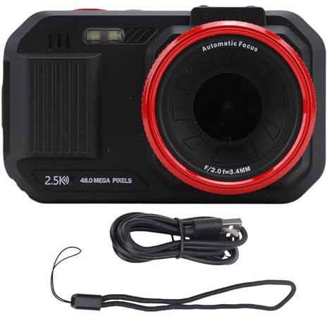 Digital Camera Dual Screens, HD 48MP Autofocus Digital Camera for Photography, 16x Digital Zoom, with 2.8 Inch Color Screen for Student Teen Boys Girls (Black)