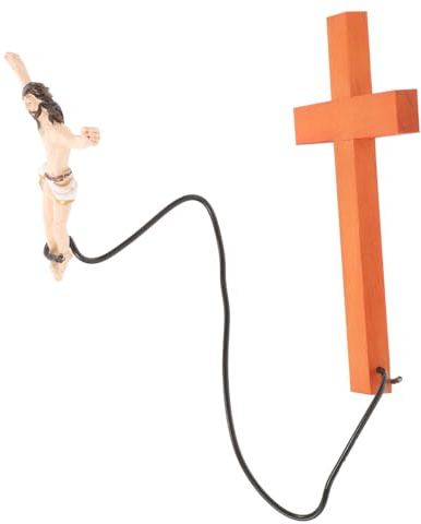 TOPBATHY Jesus Wandkreuz aus Resin Dekoratives Bungee Jump Kreuz Anhänger Langlebige Christliche Wanddekoration für Zuhause und Büro Kunstvoll Schlicht und Praktisch