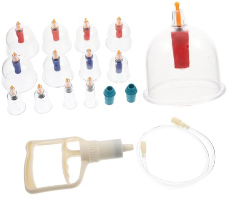 HONITANO Kit de Ventouses Sous Vide Transparent pour Thérapie de Massage à Domicile Tasses Fiables et Légères pour Soulagement Musculaire et Stimulation Sanguine