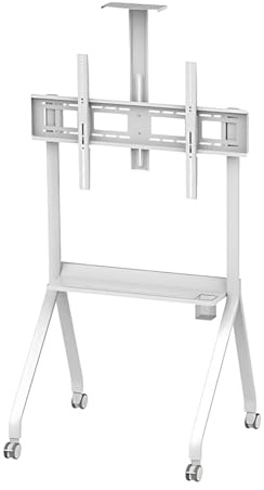 SHEUAO Tv-Ständer Mit Rollen Für 42-86 Zoll/55-120zoll Plasma-/LCD-/Led-Bildschirme Bis 150 Kg/180kg,4 Höhenverstellungen,Für Büro Klassenzimmer Zuhause White-42-86in