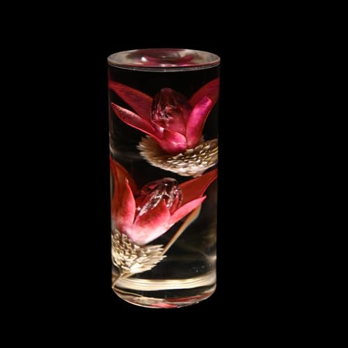 Fafeicy Flower Acryl-Tischlampe, Eleganter Touch-Schalter, USB-Aufladung, für Schlafzimmer, Ambiente, Nachttischlampe (Lilien und farbiges Licht)
