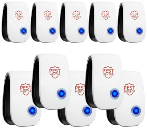 Ultrasonic Pest Repellent Plug-in, Rodent & Insect Repellent Device for Mice,Rats,Roaches,Ants,Spiders, Multi-Room Indoor Pest Control for Home Kitchen Office – 10 Pack