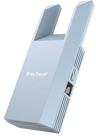 BrosTrend N300 WiFi to Ethernet Adapter, WiFi Bridge UK Plug, Easy Setup | Universal Convert RJ45 to WiFi, 2.4GHz 300Mbps, Compatible with Printer, Smart TV, CCTV, PC, Game Consoles PS4 Xbox, etc. WPS