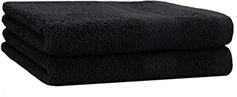 Betz 2 Stück Duschtücher Duschtuch Set Größe 70x140 cm Duschhandtuch Badetuch Strandtuch Handtuch Premium 100% Baumwolle Farbe schwarz