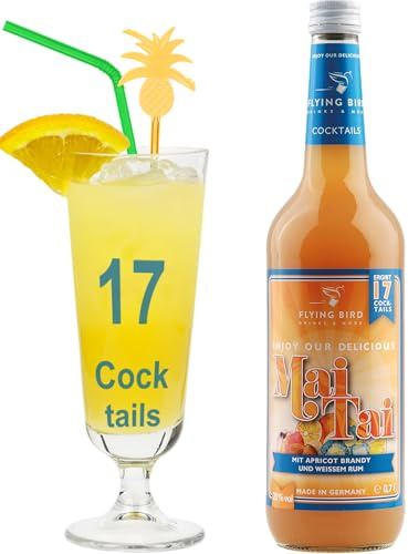 Flying Bird Mai Tai für 17 leckere Cocktails | 0,7l Flasche mit allen Zutaten | Einfach mit Orangensaft mixen, fertig