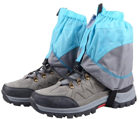 TRIWONDER Unisex wasserdichte Gamaschen, Leicht Trail Gaiters, Niedrig Gaiter für Wandern, Klettern, Jagd (1 Paar) (blau & grau)