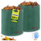 GIOVARA Gartenabfallsack pop up 2 x 500L, Laubsack für herbstlaub, Gartenabfallsack Stabil mit Griffe, Wasserdicht, faltbar, robust für Rasenschnitt, Heckenabfälle und Gartenreinigung