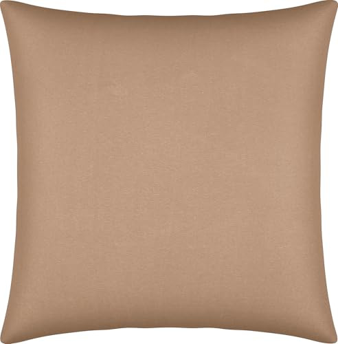 Erwin Müller Kissenbezug, Kissenhülle Single-Jersey Murnau - braun Größe 80x80 cm - bügelfrei, strapazierstark, elastisch, mit Reißverschluss