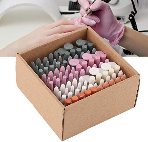 100Pcs Schleifkörper Schleifkopf, Nagelfräser Bits, Berufsnagel Bohrer Stellten Maniküre Pediküre Nagel Polierzusatz Ein für Nagel und Fußpflege, Nagelbohrer Werkzeuge für Maniküre und Pediküre