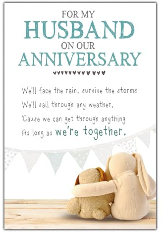 Snuggly Bumkins Glückwunschkarte zum Hochzeitstag für Ehemann – As Long As | Snuggly Bumkins As Long as We're Together, recycelbar, hergestellt in Großbritannien, 24 x 16,5 cm