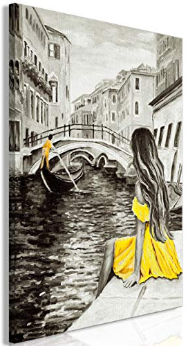 decomonkey Bilder Abstrakt 60x90 cm 1 Teilig Leinwandbilder Bild auf Leinwand Vlies Wandbild Kunstdruck Wanddeko Wand Wohnzimmer Wanddekoration Deko Venedig Architektur