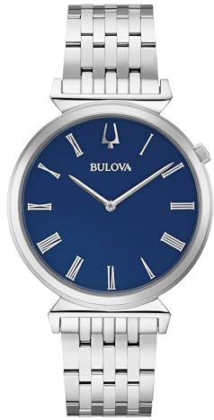 Bulova Herren Analog Quarz Uhr mit Edelstahl Armband 96A233