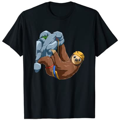 Lustiges Faultier - Boulder Klettern Geschenk T-Shirt