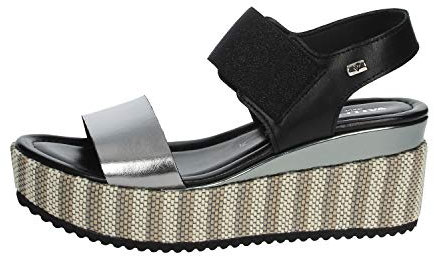 Valleverde 32430 Sandali Scarpe Zeppa Donna Corda Nero