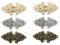 CAREOR 6 Paar Wirbel-Blumen-Umhang-Verschlüsse zum Aufnähen, Haken für Strickjacken, Kleidung, Mäntel, Jacken, Hosen, Gold & Silber & Kupfer