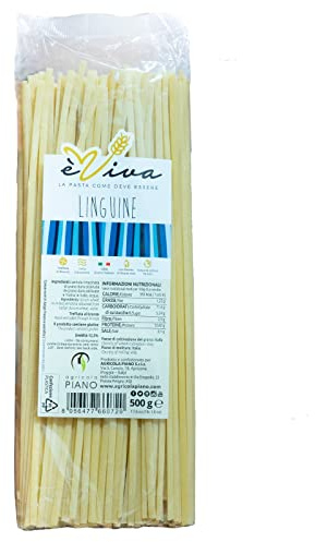 Agricola Piano - Linguine | Handgemachte Bronzegezogene Pasta 500 g – Mit Weizenkeim – Langsame Trocknung - Italienischer Weizen – èViva