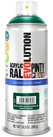 PINTYPLUS PINTURA EN SPRAY EVOLUTION WATER-BASED 520CC RAL 6005 VERDE MUSGO