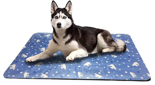 Kühlmatte für Hunde – Kühlmatte für Hunde mit haltbarem, ungiftigem Gel, selbstkühlende Matte für Hunde, Katzen, hilft Ihrem Haustier kühl zu bleiben, ideal für Zuhause und Reisen (groß 90 x 45 cm)