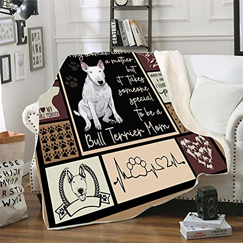 Wnyun Kuscheldecke Fleecedecke Sofadecke 3D Bullterrier Brauner Hund Wohndecken 150x200 cm Flanelldecke Couchdecke Warm Weiche Flauschige TV Decke Bettüberwurf Microfaser