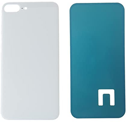 DHLK® Backcover Glas Rückseite Gehäuse kompatibel mit iPhone 8 Plus - Back Glass Big Hole (Silber)