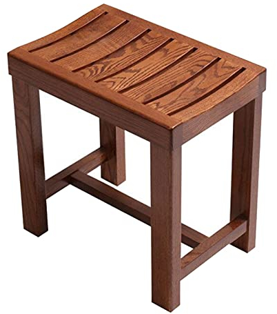 NMDCDH Dusch-/Badehocker aus Holz, Badezimmerbank, wasserdicht, rutschfest, Spa-Badewanne, Badesitz, Fußstütze, Kleiner Tritthocker, Innen- und Außenbereich, Terrasse, Garten, Hof, Kapazi